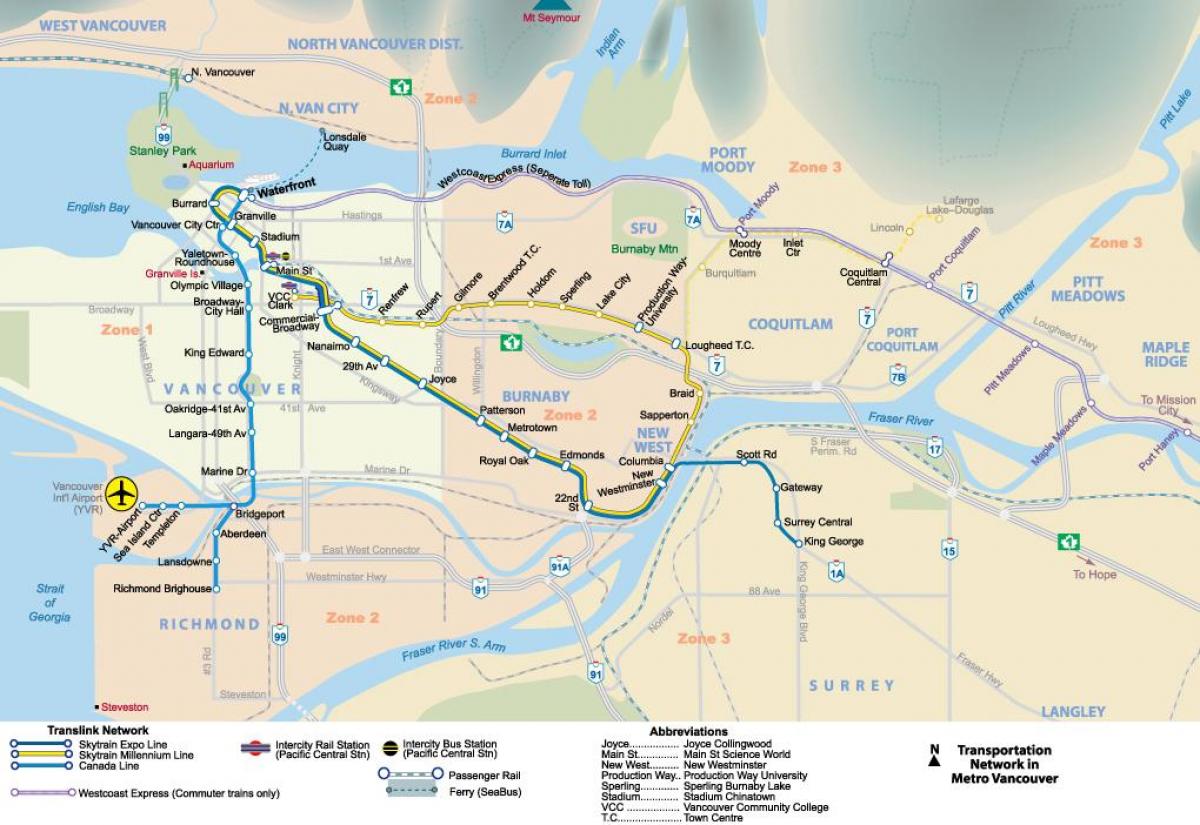 Metro vancouver bölge haritası 