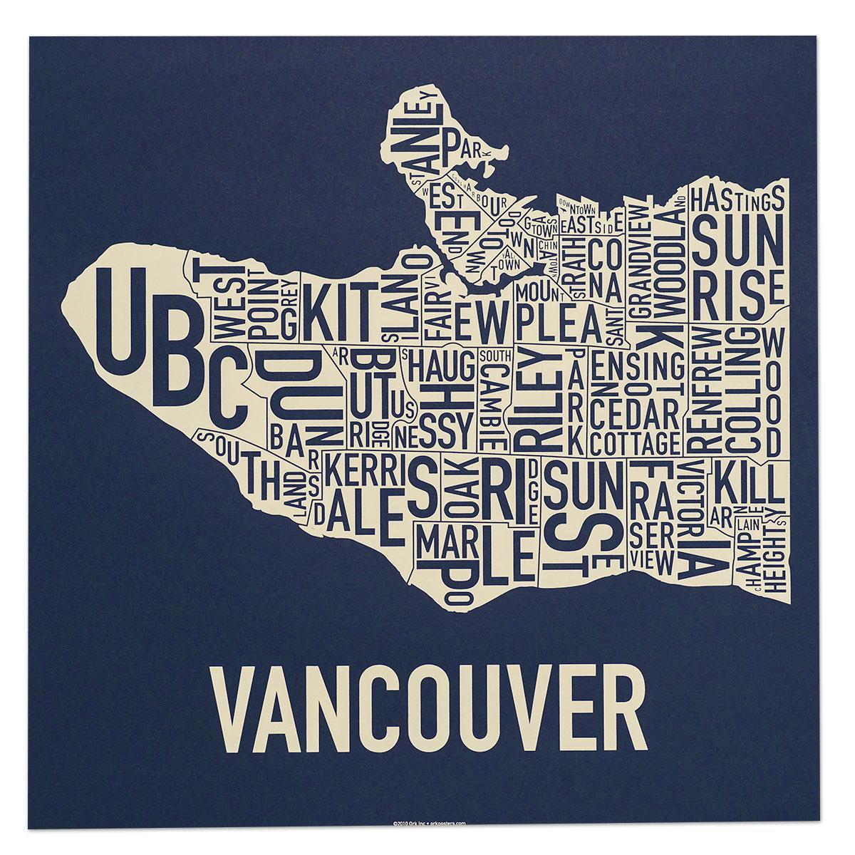 Vancouver haritası baskı