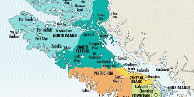 Vancouver Adası haritası şarap imalathaneleri