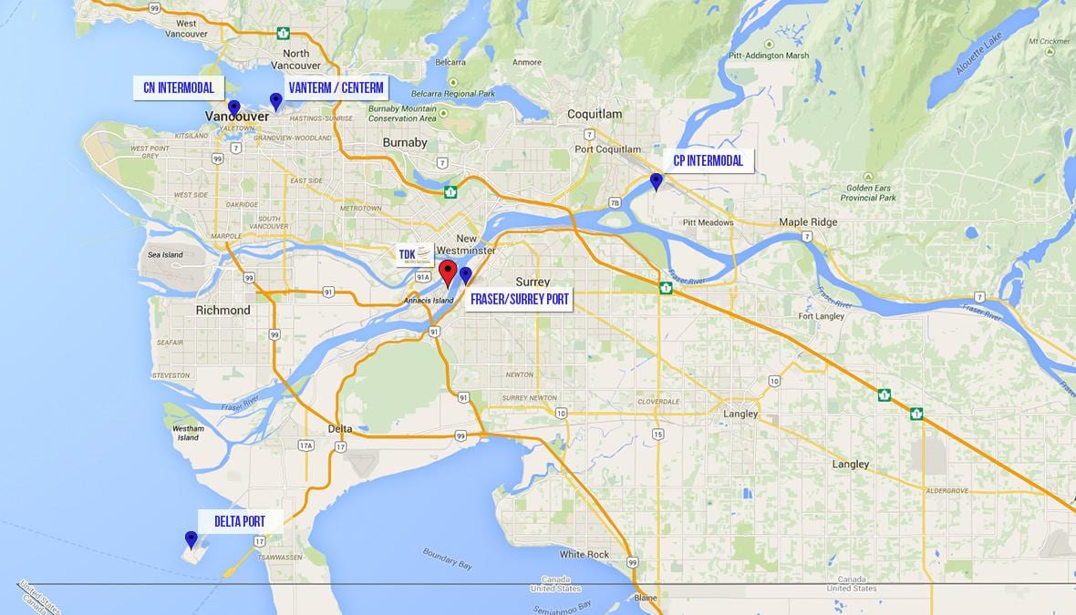 Delta vancouver haritası