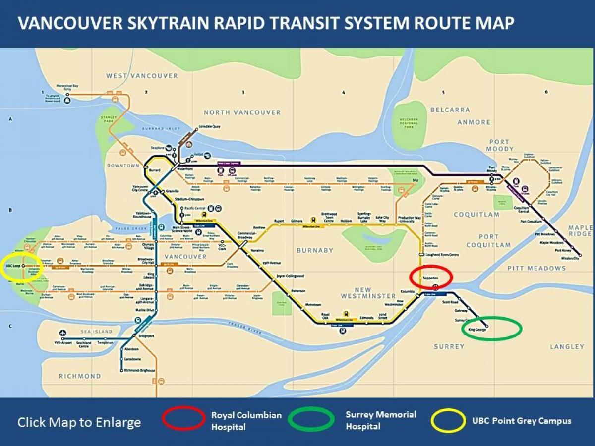 Metronun haritası, maple ridge için vancouver