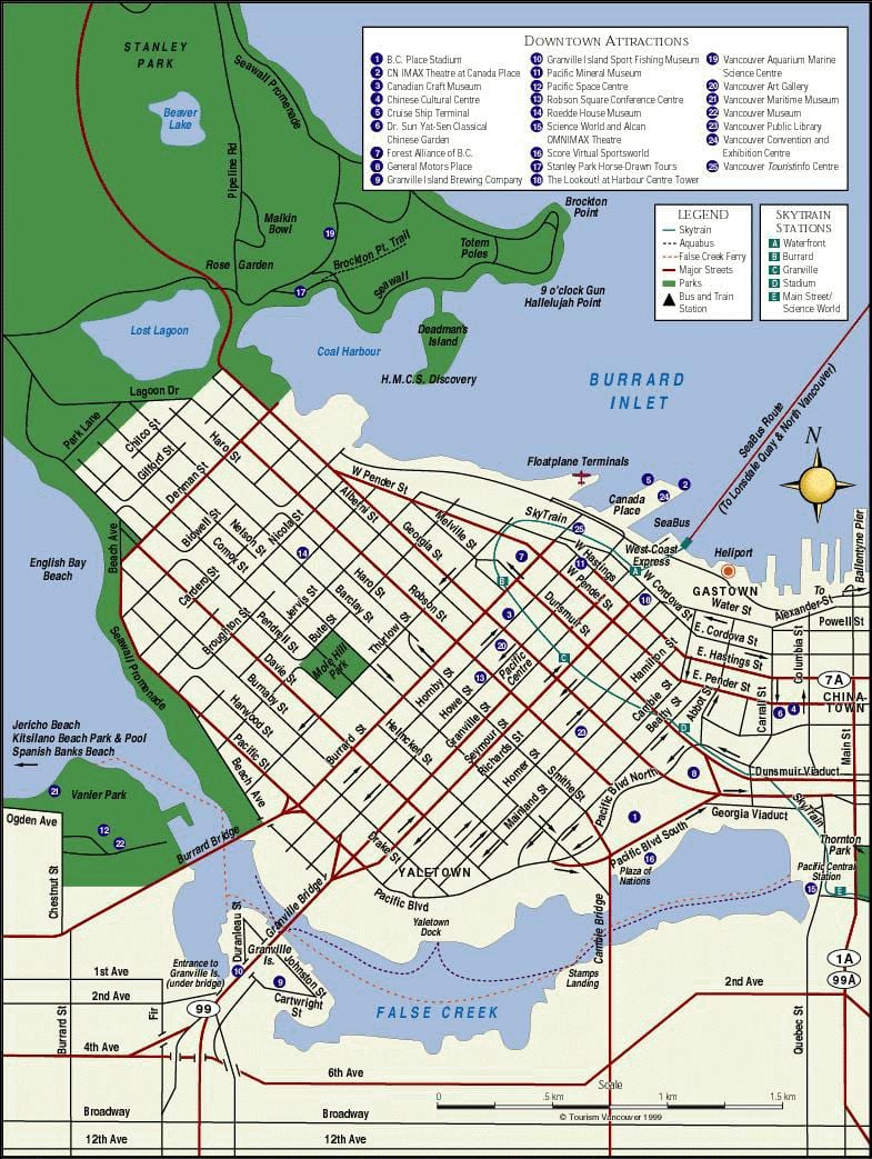 vancouver bc konumlar göster