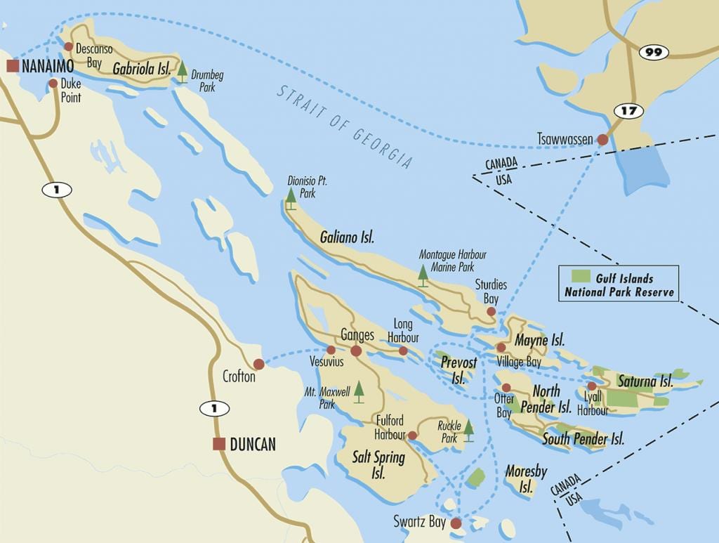 Kanada Körfez Adaları haritası
