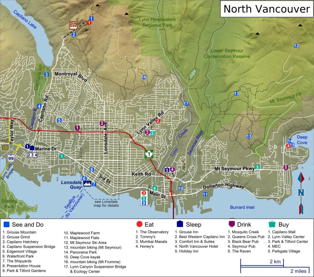 North shore vancouver haritası 
