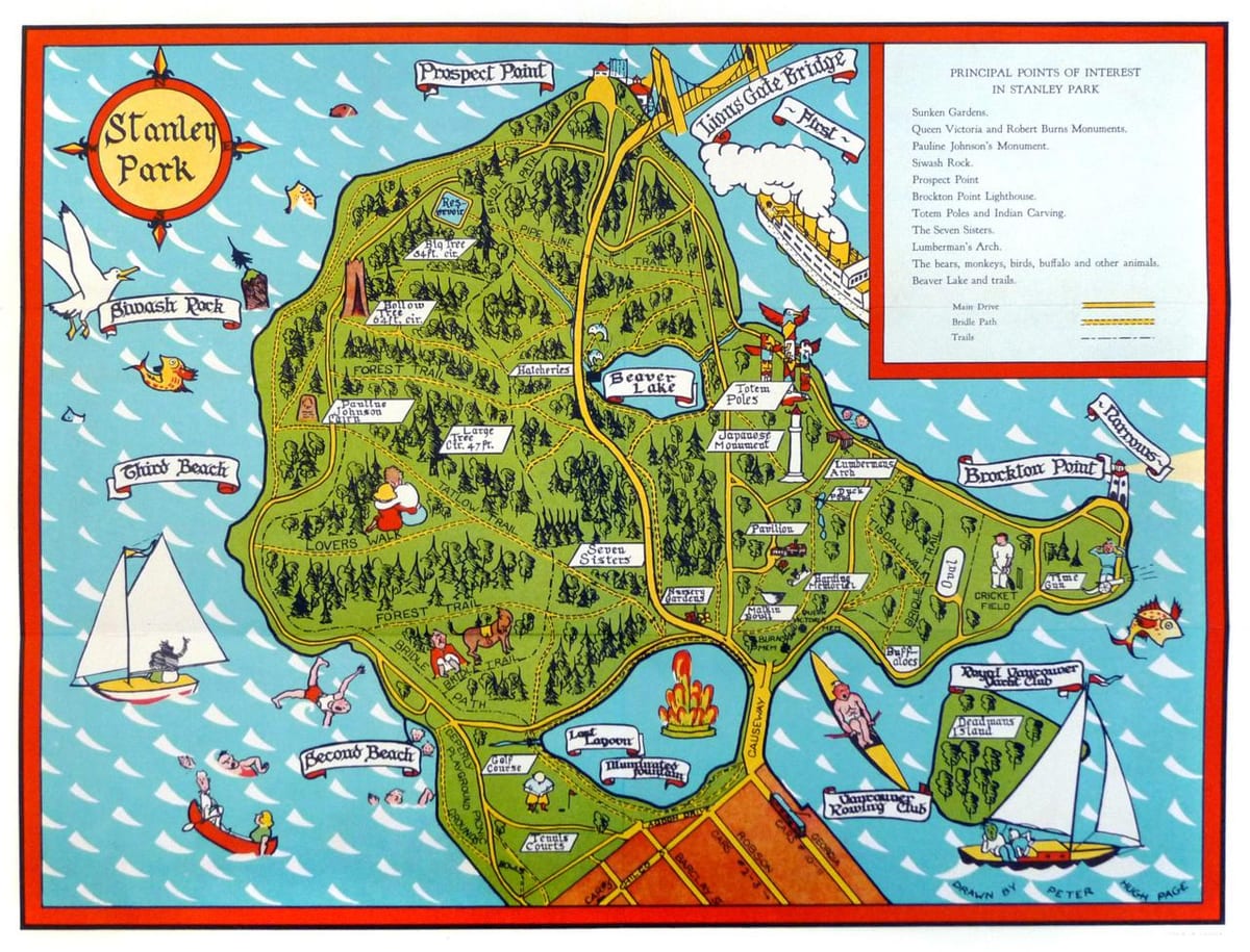 Stanley park totemi haritası