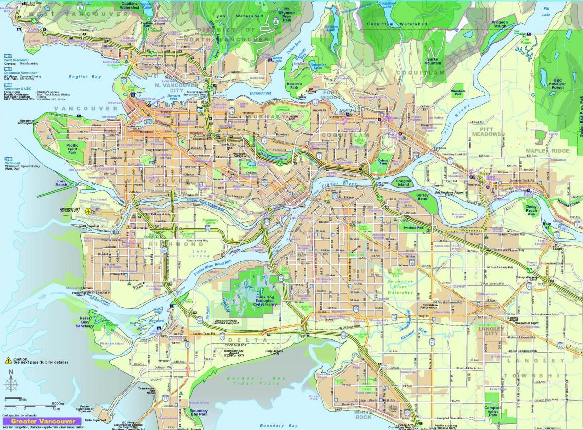 vancouver bc Kanada şehir haritası 