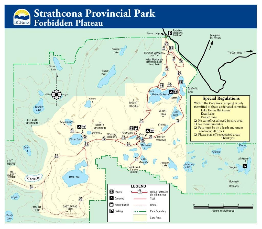 Vancouver ısland Eyalet parkları haritası