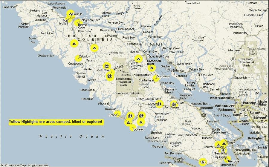 vancouver Adası M. ö. yol haritası 