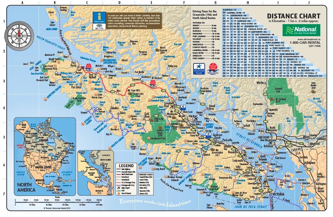 Vancouver ısland rv Park haritası