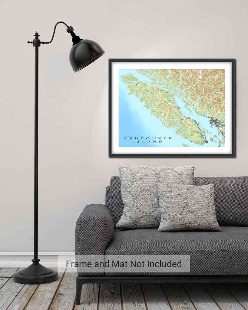 Vancouver Adası duvar haritası
