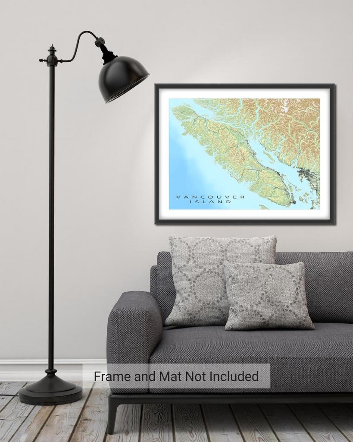 Vancouver Adası duvar haritası 