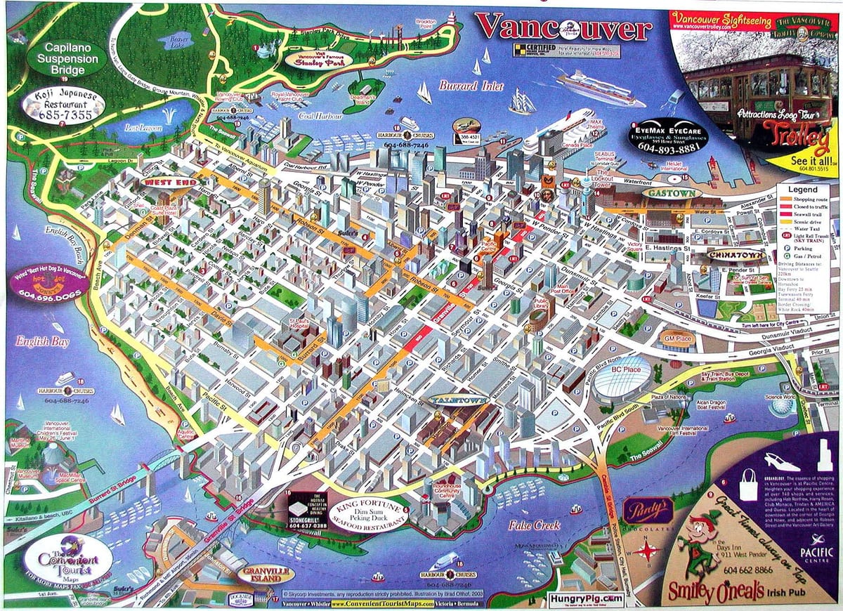vancouver bc Kanada haritası