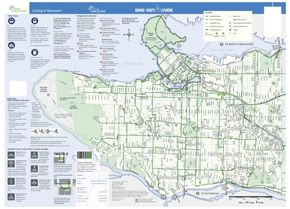 vancouver bisiklet lane göster