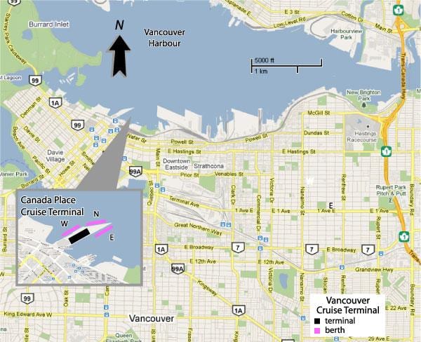 canada place yolcu gemisi terminal göster