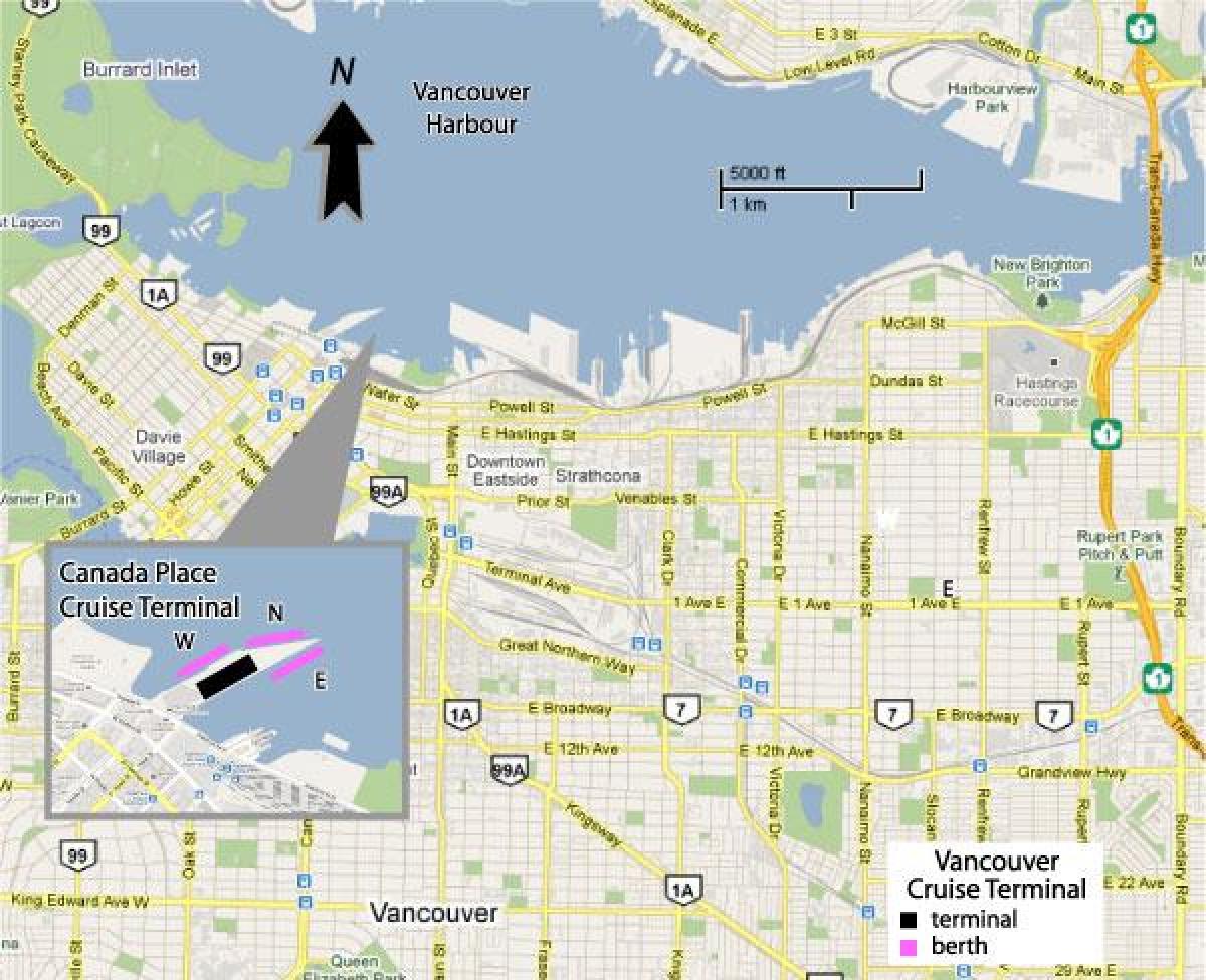 vancouver cruise gemi Limanı haritası
