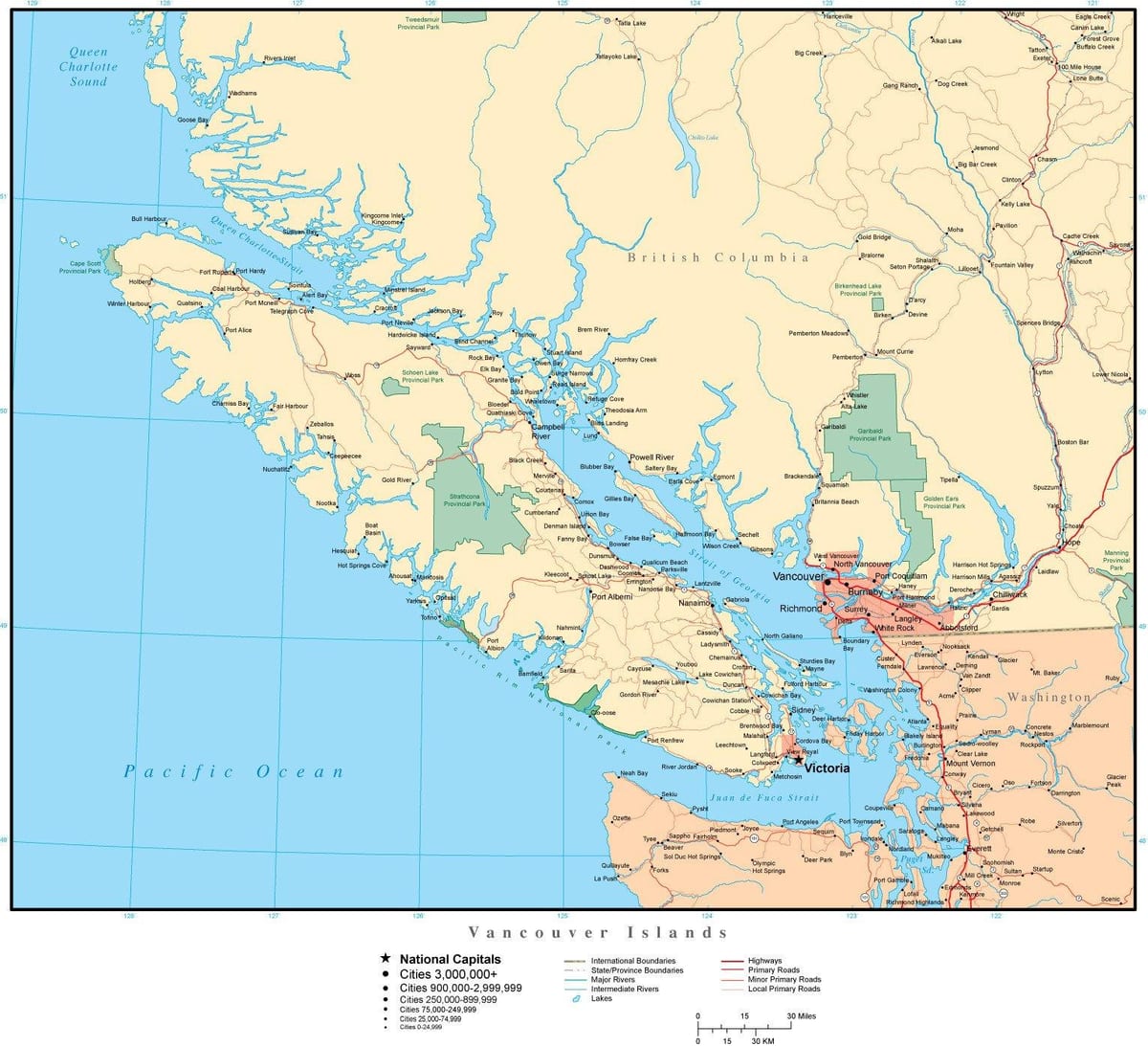 Vancouver vektör harita