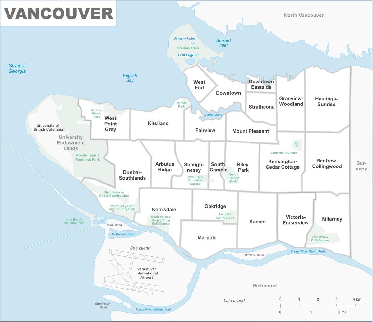 Vancouver ilçe haritası 