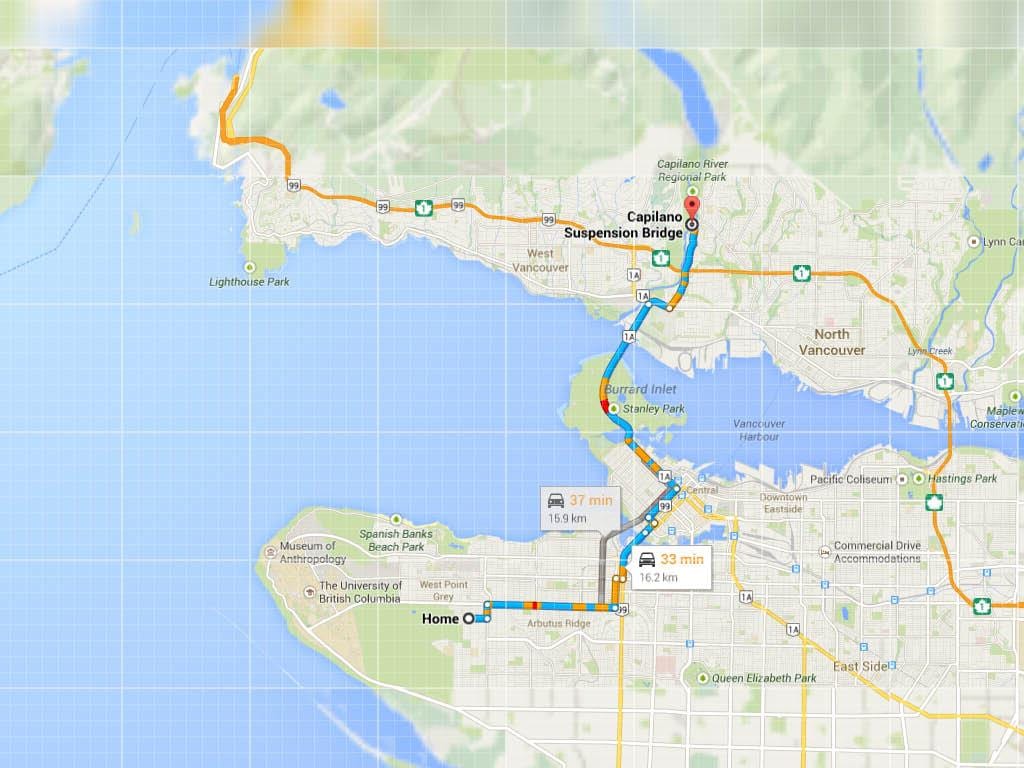 Vancouver köprüleri göster 