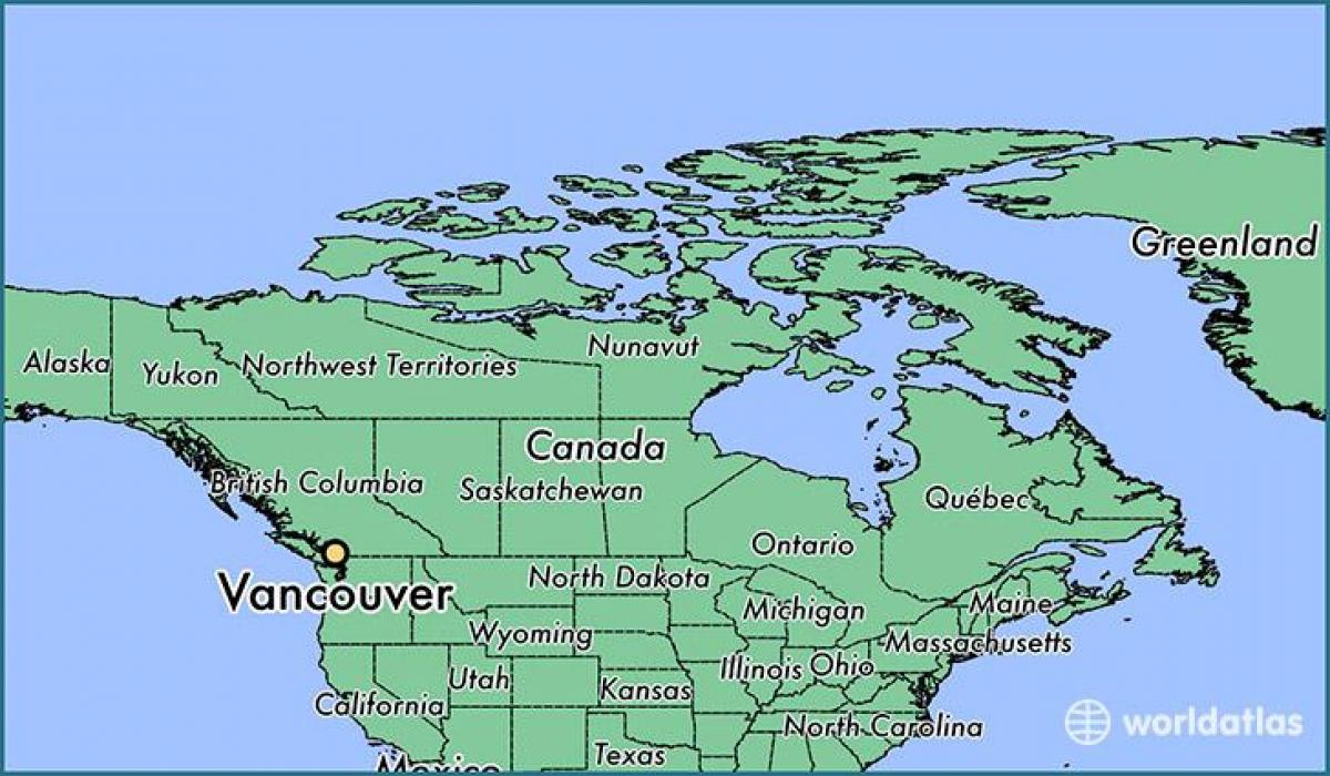 Kanada haritası vancouver gösteriliyor 