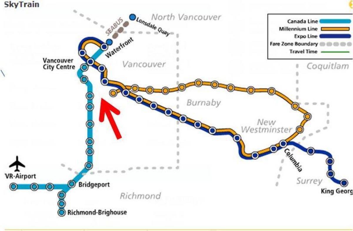 Vancouver metronun kaplama haritası 
