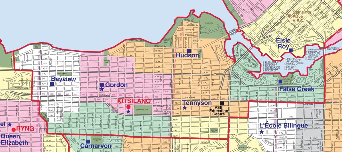 vancouver okul ilçe sınırı göster