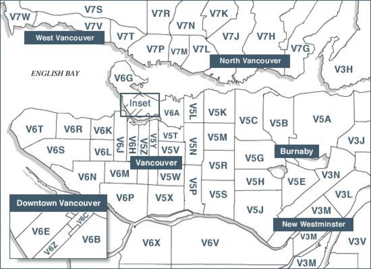 vancouver ısland posta kodları haritası