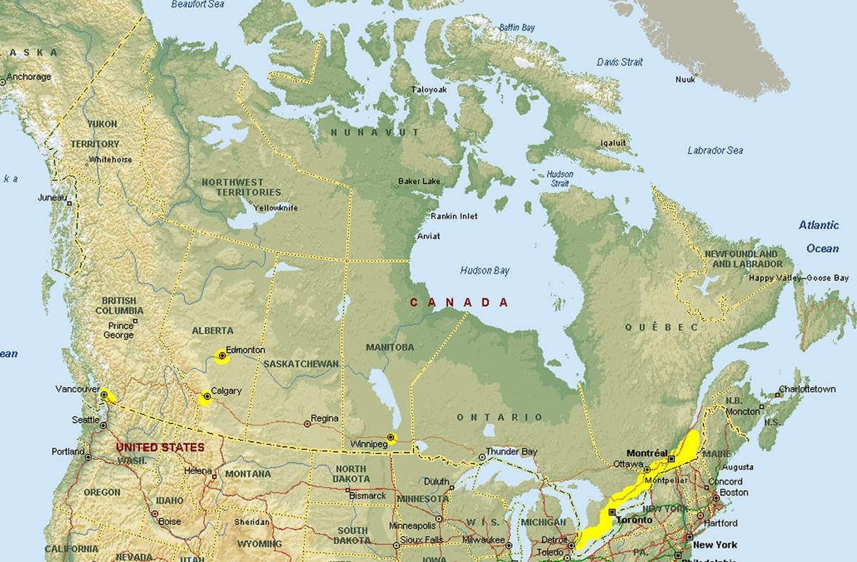 Vancouver sınır kapısı harita