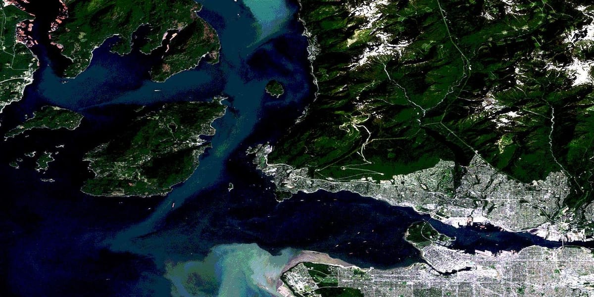 Vancouver uydu haritası