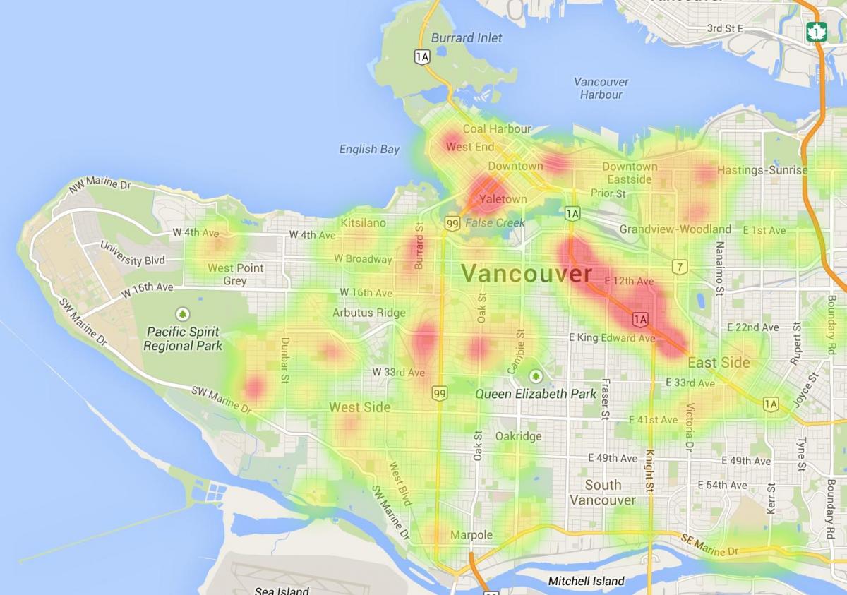 Vancouver ısı haritası 