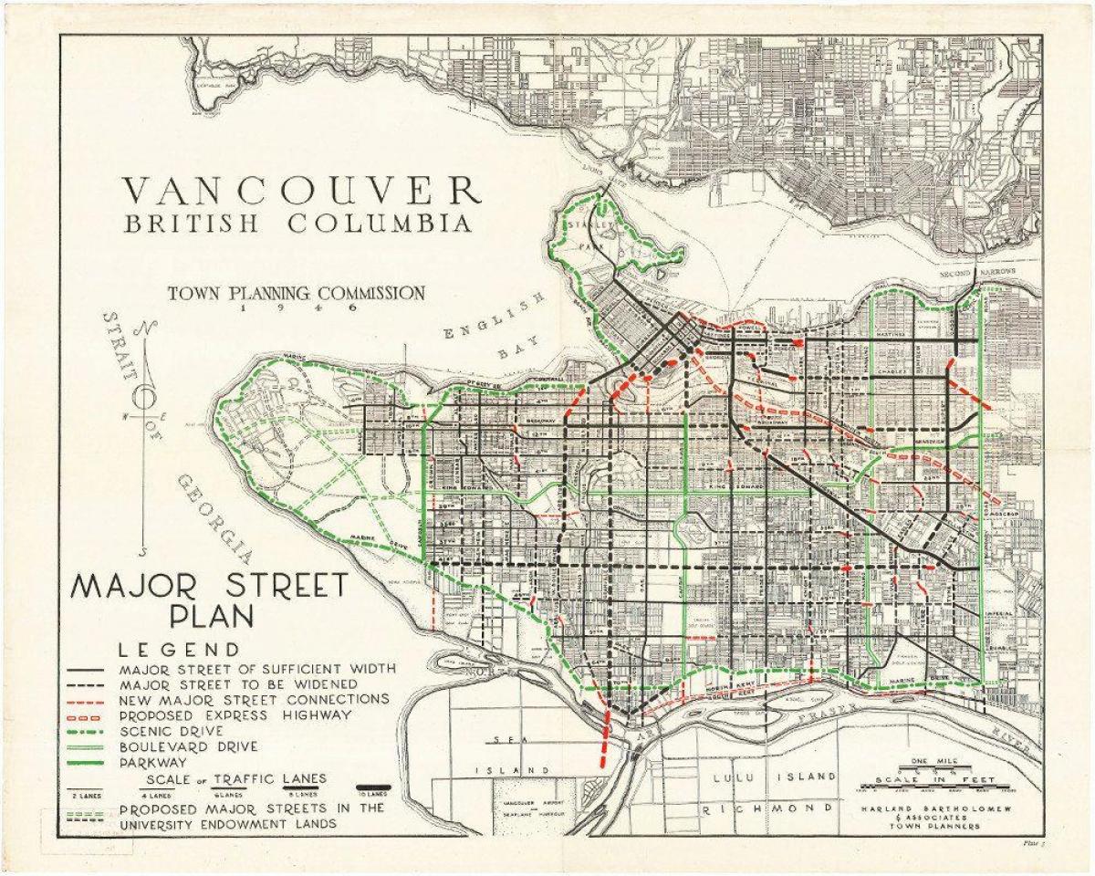 Vintage vancouver haritası 