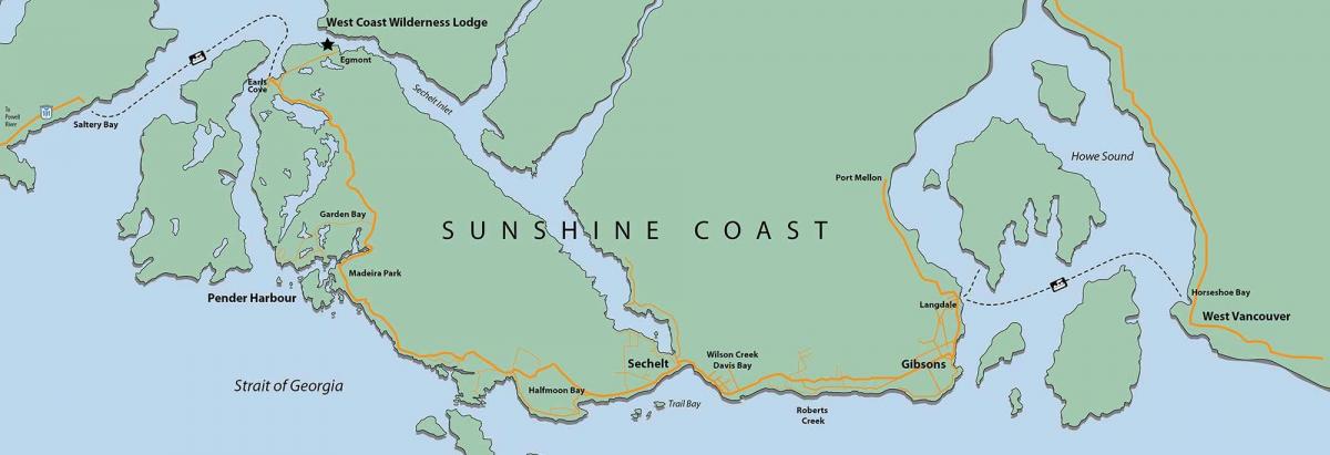 west coast vancouver Adası haritası