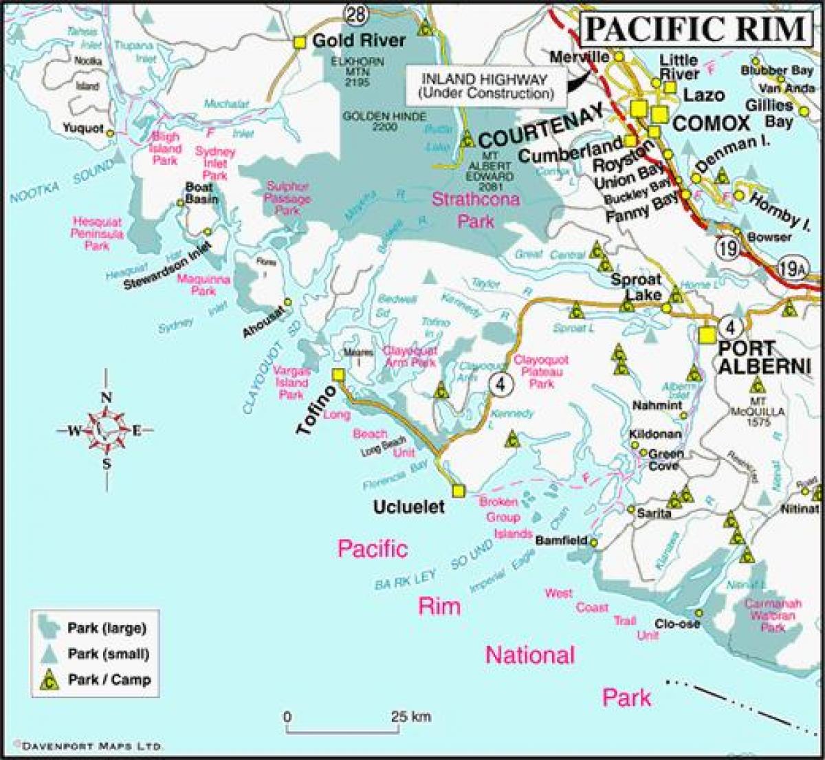West coast Kanada haritası 