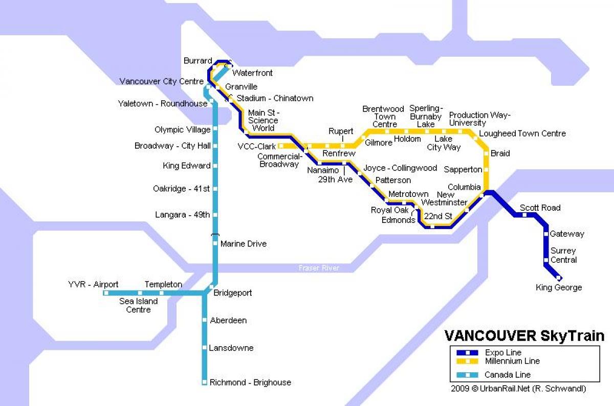 Yvr metronun haritası 