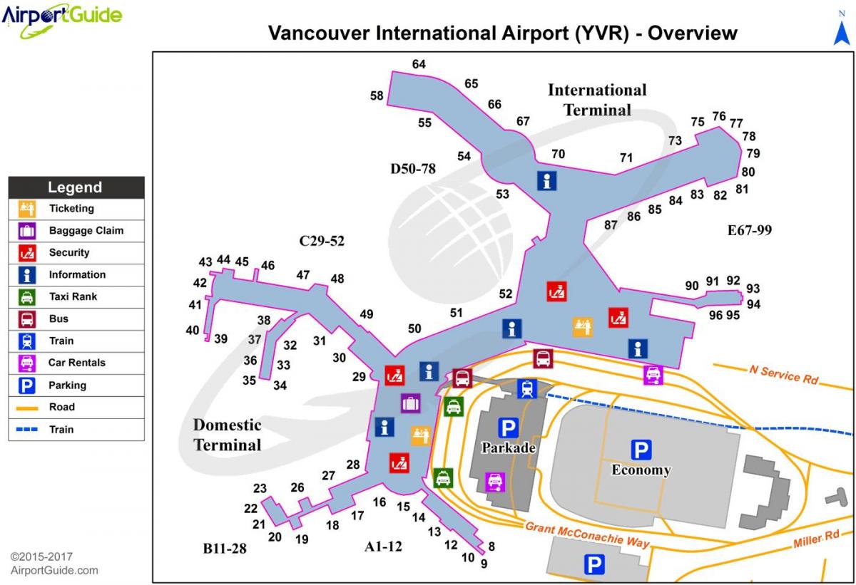 vancouver havaalanı map terminal m