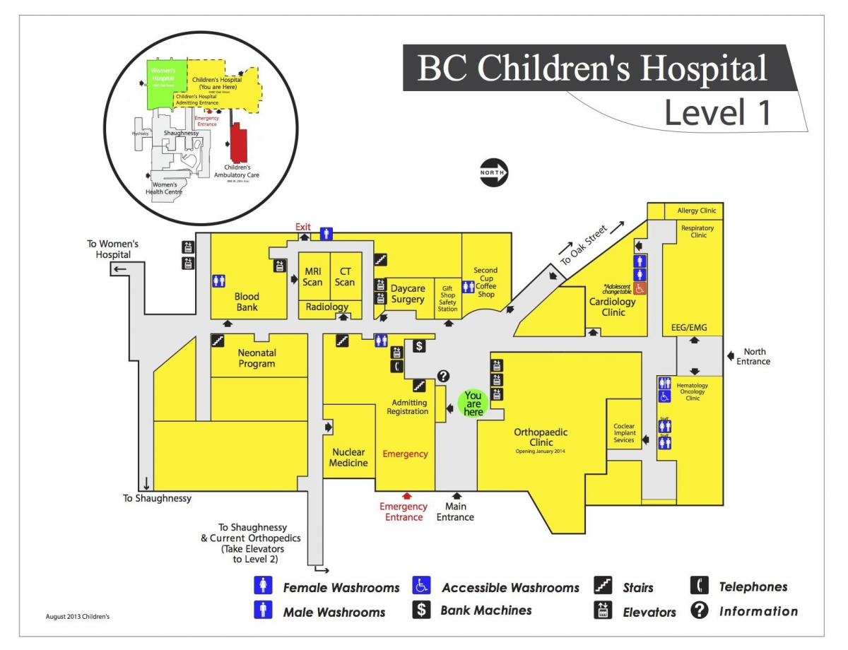 Çocuk Hastanesi vancouver haritası 