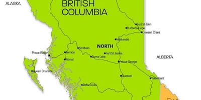 British columbia Harita Bölgeleri