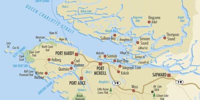 Kuzey vancouver Adası haritası 