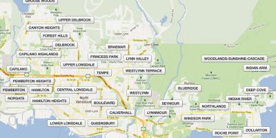 Kuzey vancouver mahalleleri haritası 
