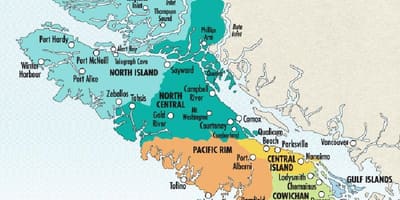 Vancouver Adası haritası şarap imalathaneleri