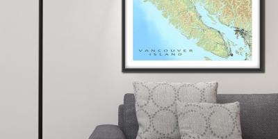 Vancouver Adası duvar haritası 
