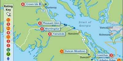 Vancouver haritası Adası golf Sahaları