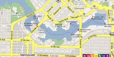 Aquabus vancouver haritası 