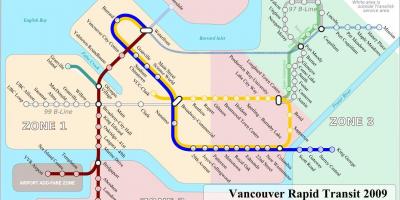 Vancouver haritası havaalanı treni