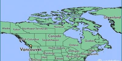 Kanada haritası vancouver gösteriliyor 