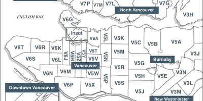 Vancouver ısland posta kodları haritası