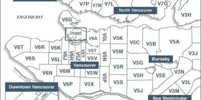 Vancouver ısland posta kodları haritası