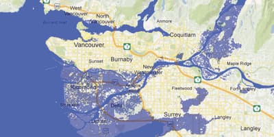 Vancouver sel haritası 