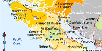 Vancouver Seyahat haritası 