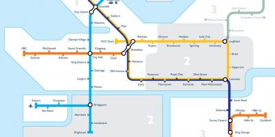 Vancouver transit bölge haritası 