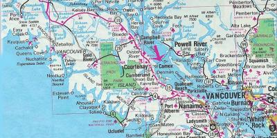 Vancouver ısland göller haritası 